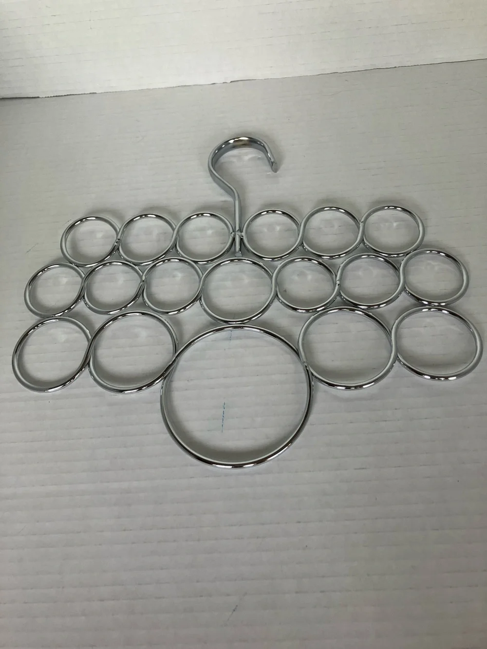 Chrome Multi-Ring Scarf and Accessory Hanger - Silver